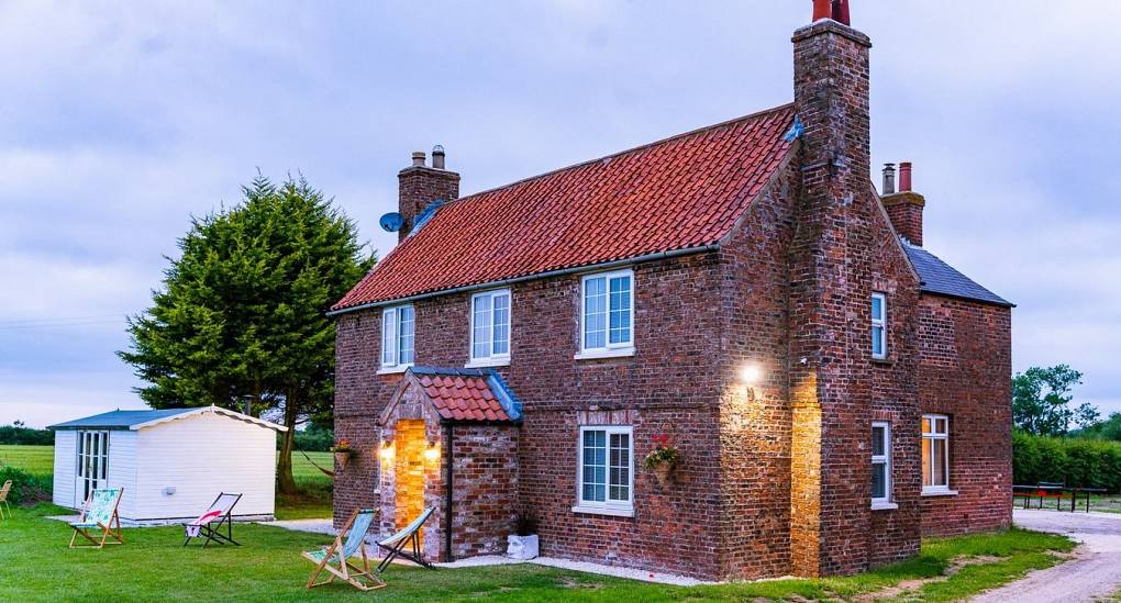 House and lodge view from the garden 